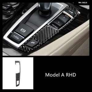 BMW カーボンセンターコンソール ギアシフトパネル 装飾カバー トリム F10 F18 F07 F25 F26 RHD カースタイリング インテリア - model A Black
