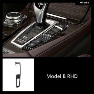 BMW カーボンセンターコンソール ギアシフトパネル 装飾カバー トリム F10 F18 F07 F25 F26 RHD カースタイリング インテリア - model B Black