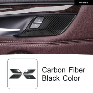 BMW ステンレスドアロックボタン パネル 装飾カバー トリム X5 X6 F15 F16 スタイリング 自動車インテリア - Carbon fiber color