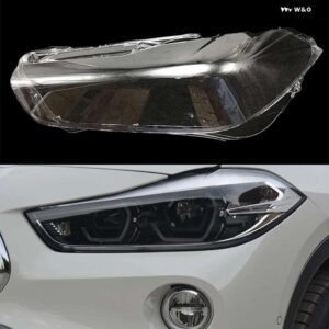 BMW クリアフロントヘッドランプケース キャップ X2 F39 2018 2019 2020 自動 ヘッドライト カバー 自動ランプレンズ シェル - Left