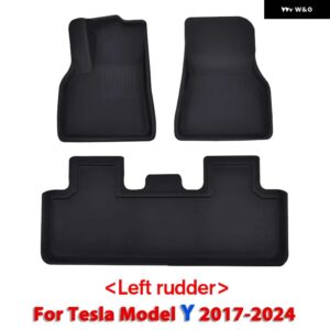テスラ フロアマット トランクマット モデル 3 Y 2024 2017 駆動 RHD LHD 全ウェザー型フロアライナー カー - model y foot pad