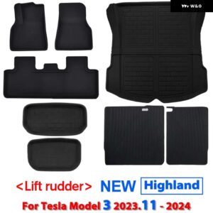 テスラ フロアマット トランクマット モデル 3 Y 2024 2017 駆動 RHD LHD 全ウェザー型フロアライナー カー - M3 2024 9PCS