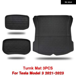 テスラ フロアマット トランクマット モデル 3 Y 2024 2017 駆動 RHD LHD 全ウェザー型フロアライナー カー - model 3 Luggage pad