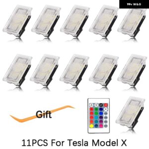 テスラ RGB LED ライト電球キットムードランププロジェクタートラン クランプ リモコンインテリアモデル Y 3 XS - Colour 11pcs with RC
