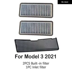 テスラ エアフローベントカバー メルトブローエアインレットエアフィルター トリムオートモデル 3 2016-21 - FSet For 3 2021