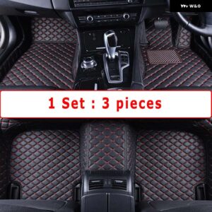 BMW RHD フロアマット 5シリーズ G30 2017-22 カーペットカバー カスタム自動車インテリア - RHD 3pcs black red