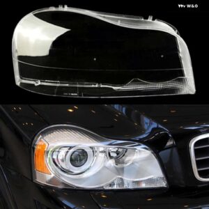 ボルボ XC90 2004 2013 フロントクリアランプシェードヘッドランプカバー ガラスランプシェードキャップ交換用 ヘッドライト シェルカバー レンズ - right