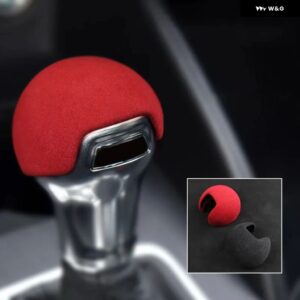 アウディ スエード ギアレバースティック シフトノブ キャップカバー A3 S3 2014-18 Q2 2018-21 - red