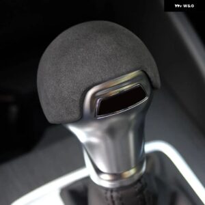 アウディ スエード ギアレバースティック シフトノブ キャップカバー A3 S3 2014-18 Q2 2018-21 - black