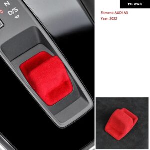 アウディ A3 2022 ELECTRION ALCAN TARA ギア レバー スティック シフト カラー カバー ブラック レッド インテリア 車 - red