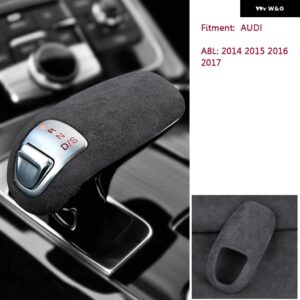 アウディ スエード ギアシフト ノブカバー シェル A8 2014-16 パーソナライズ交換用 - black