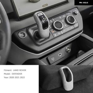 ランドローバー ディフェンダー 2020-23 インテリア 中央ギアレバーコンソール と アームレスト ボックス 蓋シースシェルカバー - White Knob