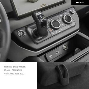 ランドローバー ディフェンダー 2020-23 インテリア 中央ギアレバーコンソール と アームレスト ボックス 蓋シースシェルカバー - Black Knob