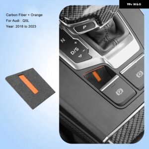 アウディ インテリア ステッカー スエード 電動パークブレーキパッド A4 S4 A5 S5 2017-2023 A6 A7 2019-2023 Q5 2018-2023 Q7 - 18-23yrQ5BlackOrange
