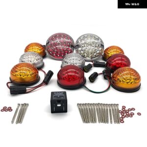 ランドローバー 10ピース /キット ディフェンスライトセット 90/110 83-90 LED アップドキット ランプ交換フロントリア インジケータ ーテールストップ位置 - colorful