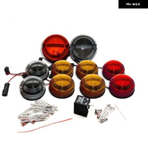 ランドローバー 10ピース /キット ディフェンスライトセット 90/110 83-90 LED アップドキット ランプ交換フロントリア インジケータ ーテールストップ位置 - new colorful