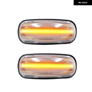 ランドローバー 2X アンバー LED サイド マーカー ライト リピーター インジケータ ー ランプ ディスカバリー 2 99-04 ディフェンダー フリ - Normal Clear