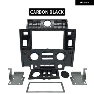 ランドローバー カースタイリング ステレオ ダブル 2 DIN ダッシュキット ダッシュボード センター コンソール ディフェンダー マット ブラック - CARBON LOOK