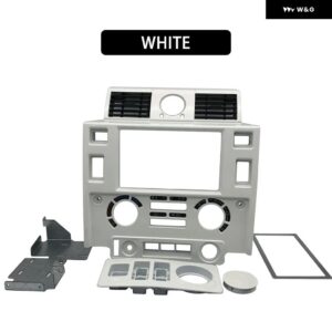 ランドローバー カースタイリング ステレオ ダブル 2 DIN ダッシュキット ダッシュボード センター コンソール ディフェンダー マット ブラック - White