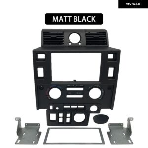 ランドローバー カースタイリング ステレオ ダブル 2 DIN ダッシュキット ダッシュボード センター コンソール ディフェンダー マット ブラック - Matt black