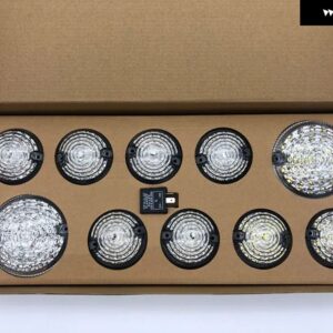 ランドローバー 10個 スモーク + レッドフロント + リア フォグランプ ライトフル LED ランプアップドキット ディフェンダー 1990-2016 - clear