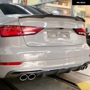 アウディ リア トランク ブーツリップ スポイラー ウイングリップ /カーボンルック A3 S3 8V セダン 2014-2017 リアルーフリップ スポイラー - Carbon Fiber Look