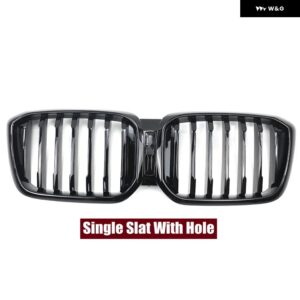BMW フロントグリル キドニーグリル バンパー レーシング グリル ダブルスラット単線 X3 X4 G01 G02 LCI 2022+ - 1Slat With Hole