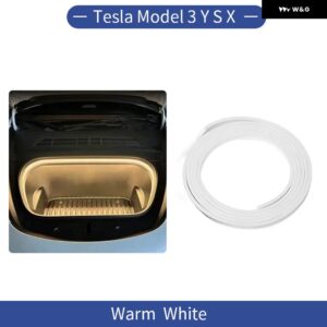 テスラ 5メートル モデル 3 Y S X フランク明るく LED ストリップ ライトフロントリア トランク シリコン ライト柔軟なカー 12V - Warm White