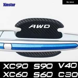 ボルボ 4個 カーボンドアハンドル ステッカー S60 XC90 V40 V50 V60 V70 S80 S90 V90 C30 C70 XC70 XC60 XC40 AWD - S60