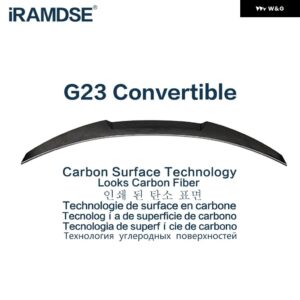 BMW スポイラー G22 G26 グランクーペ G23 4シリーズ 2020-2022 年カーボン表面リアブーツダックテールウイング 装飾 - G23 Carbon Surface