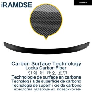 アウディ カーボン表面 スポイラー リアダックテールウイング ABS プラスチック トランク スポイラー A6 C8 2019 20 21 22 - Carbon Surface