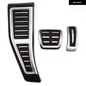 アウディ RHD ペダル Q7 4メートル 2016 2022 アクセルブレーキ フットレスト ステンレス ノンスリップペダル カバー パッド 2018-21 - 3 PCS
