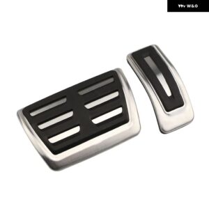 アウディ フットペダル カバー A7 4K8 2019-22 ガスアクセルブレーキノンスリップ ステンレス ペダル パッド - 2PCS
