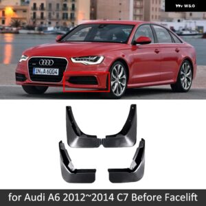 アウディ 4X A6 C7 セダン 2012-18 マッドフラップ マッドガード スプラッシュガード フェンダー 前輪カー - Fit Before Facelift