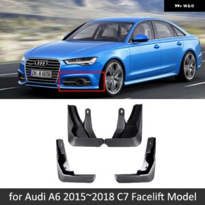 アウディ 4X A6 C7 セダン 2012-18 マッドフラップ マッドガード スプラッシュガード フェンダー 前輪カー - Fit Facelift Model