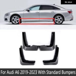 アウディ A6 C8 2019-23 マッドフラップ マッドガード 抗スプラッシュ UPGUARDS フェンダー フロントリアホイール 4個 カー - Standard