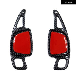 アウディ ステアリングホイール パドル延長シフター シフトカバー ステッカー 装飾 A5 8W6 2018-22 - 2pcs carbon fiber2