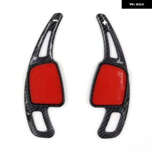 アウディ ステアリングホイール パドル延長シフター シフトカバー ステッカー 装飾 A5 8W6 2018-22 - 2pcs carbon fiber3