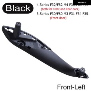 BMW インナードア ハンドルプルトリム カバー カー 3シリーズ 2014-2018 F30 316D 318D 320D F31 320I 325D 51417279312 - Black-Front Left