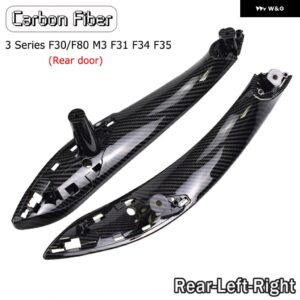BMW インナードア ハンドルプルトリム カバー カー 3シリーズ 2014-2018 F30 316D 318D 320D F31 320I 325D 51417279312 - Carbon-2Pcs-Rear