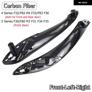 BMW インナードア ハンドルプルトリム カバー カー 3シリーズ 2014-2018 F30 316D 318D 320D F31 320I 325D 51417279312 - Carbon-2Pcs-Front