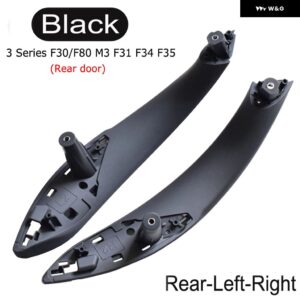 BMW インナードア ハンドルプルトリム カバー カー 3シリーズ 2014-2018 F30 316D 318D 320D F31 320I 325D 51417279312 - Black-2PCS-Rear