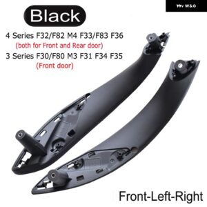 BMW インナードア ハンドルプルトリム カバー カー 3シリーズ 2014-2018 F30 316D 318D 320D F31 320I 325D 51417279312 - Black-2PCS-Front