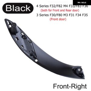 BMW インナードア ハンドルプルトリム カバー カー 3シリーズ 2014-2018 F30 316D 318D 320D F31 320I 325D 51417279312 - Black-Front Right