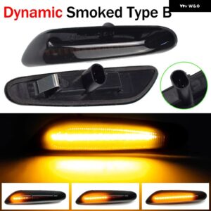 BMW E60 E61 E90 E91 E92 E93 E81 E82 E83 E84 E88 E46 X1 X3 LED ダイナミック サイド マーカー ウィンカーライト シーケンシャル ウインカー - Dynamic Smoked B