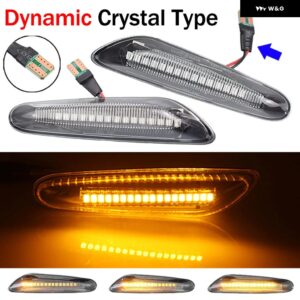 BMW E60 E61 E90 E91 E92 E93 E81 E82 E83 E84 E88 E46 X1 X3 LED ダイナミック サイド マーカー ウィンカーライト シーケンシャル ウインカー - Dynamic Crystal A