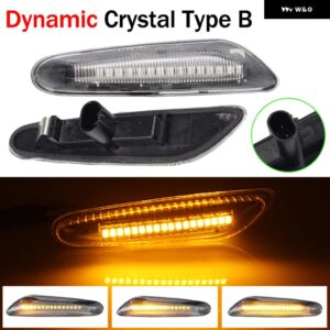 BMW E60 E61 E90 E91 E92 E93 E81 E82 E83 E84 E88 E46 X1 X3 LED ダイナミック サイド マーカー ウィンカーライト シーケンシャル ウインカー - Dynamic Crystal B