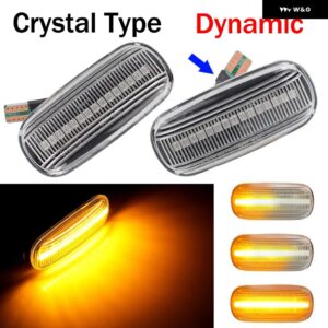 アウディ 流水ウインカー LED ダイナミック ウィンカーライト A3 S3 8P A4 B6 B8 B7 S4 RS4 A6 S6 C5 サイド マーカー 点滅 インジケータ ー - Crystal Type