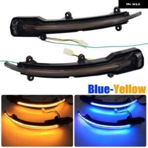 アウディ Q5 SQ5 8R Q7 4L ダイナミック ウインカー LED ウィンカーサイドミラー ライト インジケータ ー 2010-13 2016 2017 - Blue-Yellow