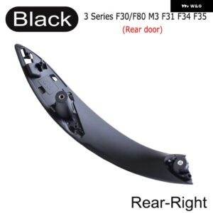 BMW ブラックフロント左/右車 インナードア ハンドルトリム プルグラブパネル ハンドル F30 F80 F31 F32 F34 F35 インテリア ドアハンドル - Black-Rear Right